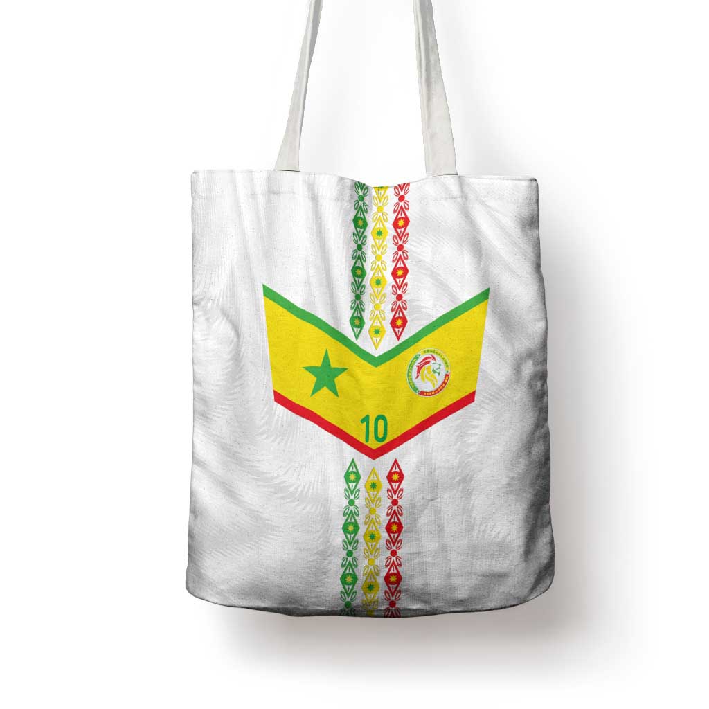 Custom Senegal Football Tote Bag Tricolor Traditional Patterns Sporty Style - Wonder Print Shop