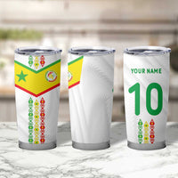 Custom Senegal Football Tumbler Cup Tricolor Traditional Patterns Sporty Style - Wonder Print Shop