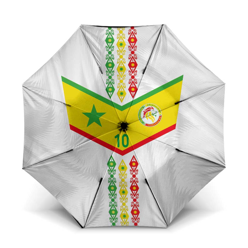 Custom Senegal Football Umbrella Tricolor Traditional Patterns Sporty Style - Wonder Print Shop