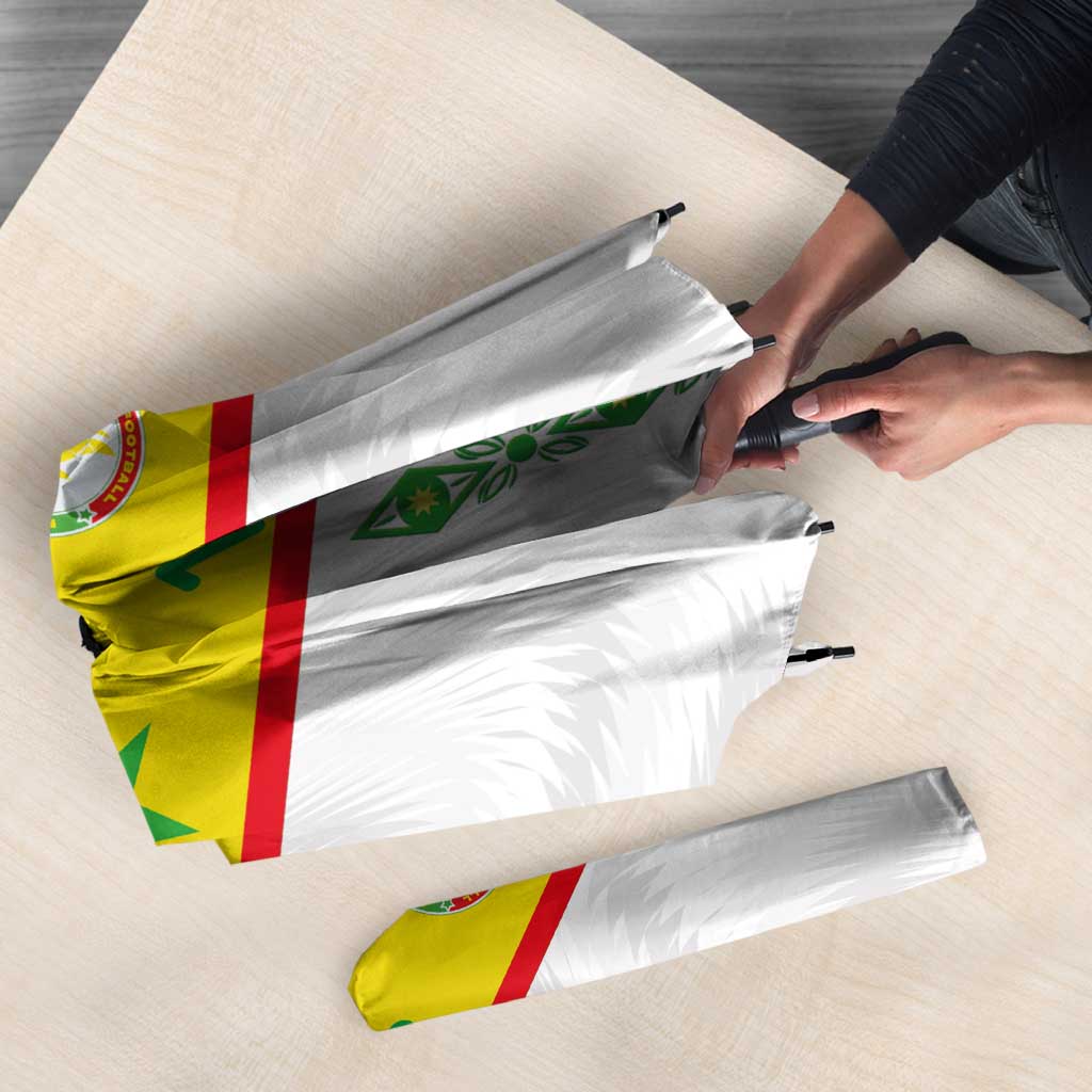 Custom Senegal Football Umbrella Tricolor Traditional Patterns Sporty Style - Wonder Print Shop