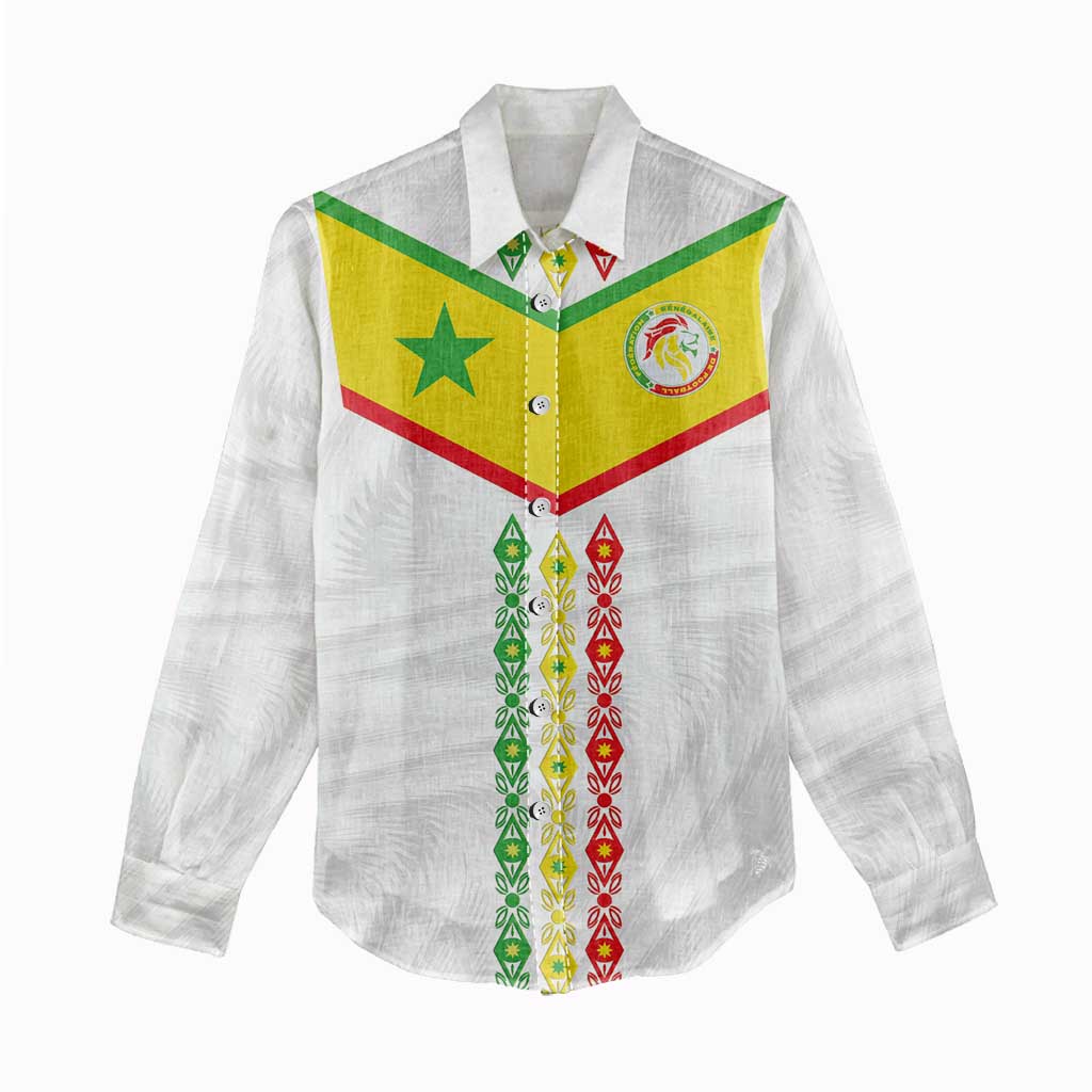 Custom Senegal Football Women Casual Shirt Tricolor Traditional Patterns Sporty Style - Wonder Print Shop