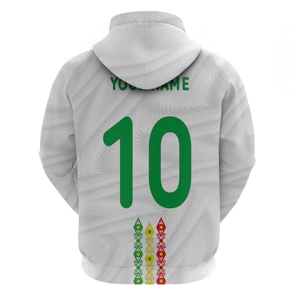 Custom Senegal Football Zip Hoodie Tricolor Traditional Patterns Sporty Style - Wonder Print Shop