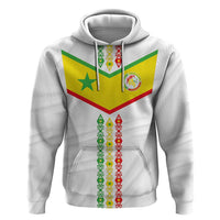 Custom Senegal Football Zip Hoodie Tricolor Traditional Patterns Sporty Style - Wonder Print Shop