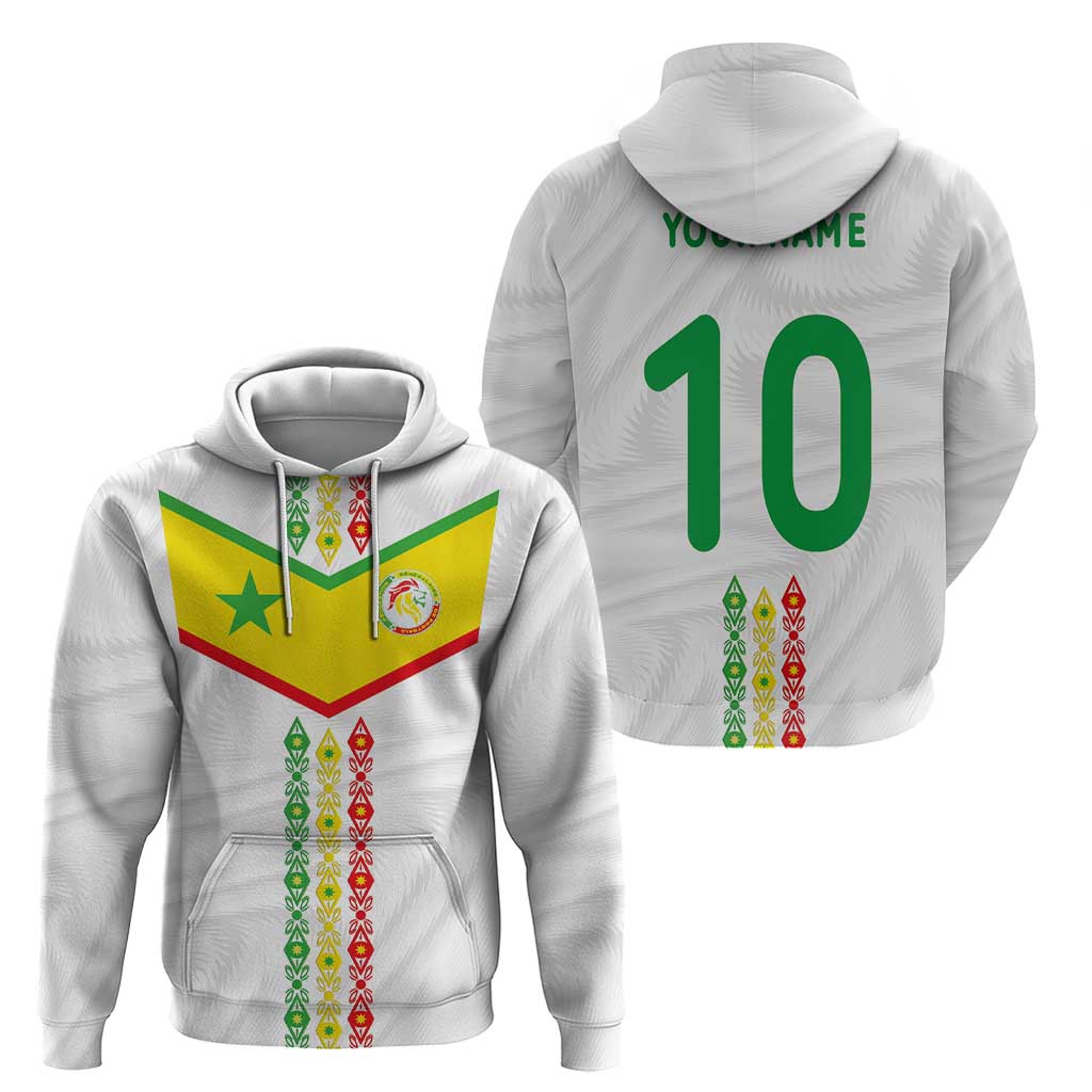 Custom Senegal Football Zip Hoodie Tricolor Traditional Patterns Sporty Style - Wonder Print Shop