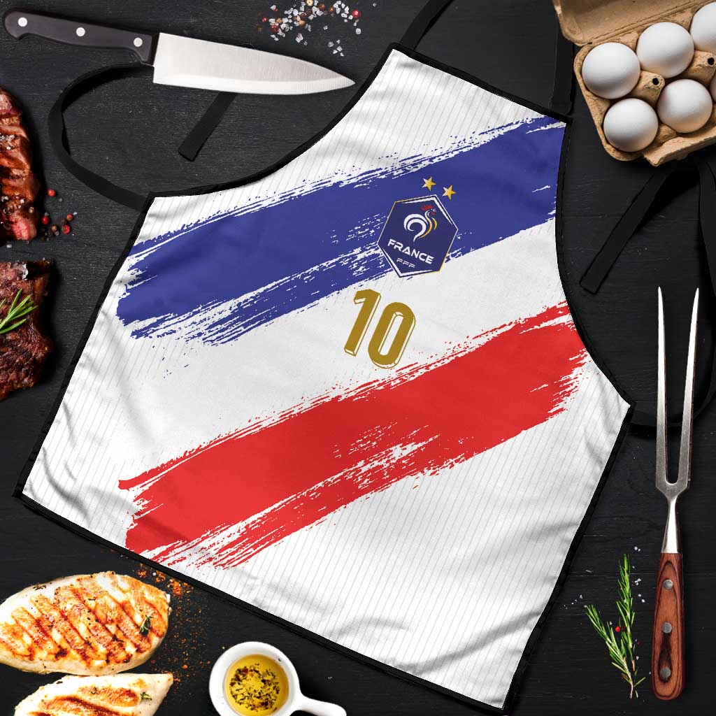 Custom France Foorball Apron Les Bleus Tricolor Brush Style - Wonder Print Shop