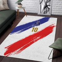 Custom France Foorball Area Rug Les Bleus Tricolor Brush Style - Wonder Print Shop