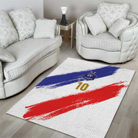 Custom France Foorball Area Rug Les Bleus Tricolor Brush Style - Wonder Print Shop