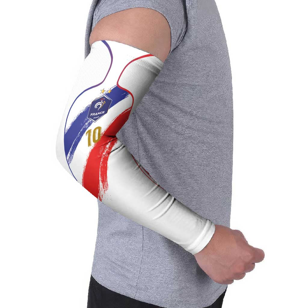 Custom France Foorball Arm Sleeves Les Bleus Tricolor Brush Style - Wonder Print Shop