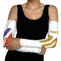 Custom France Foorball Arm Sleeves Les Bleus Tricolor Brush Style - Wonder Print Shop