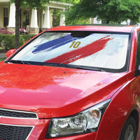 Custom France Foorball Auto Sun Shade Les Bleus Tricolor Brush Style - Wonder Print Shop