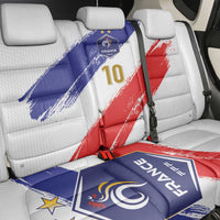 Custom France Foorball Back Car Seat Cover Les Bleus Tricolor Brush Style - Wonder Print Shop