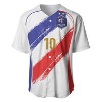 Custom France Foorball Baseball Jersey Les Bleus Tricolor Brush Style - Wonder Print Shop
