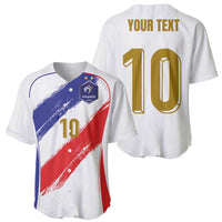Custom France Foorball Baseball Jersey Les Bleus Tricolor Brush Style - Wonder Print Shop