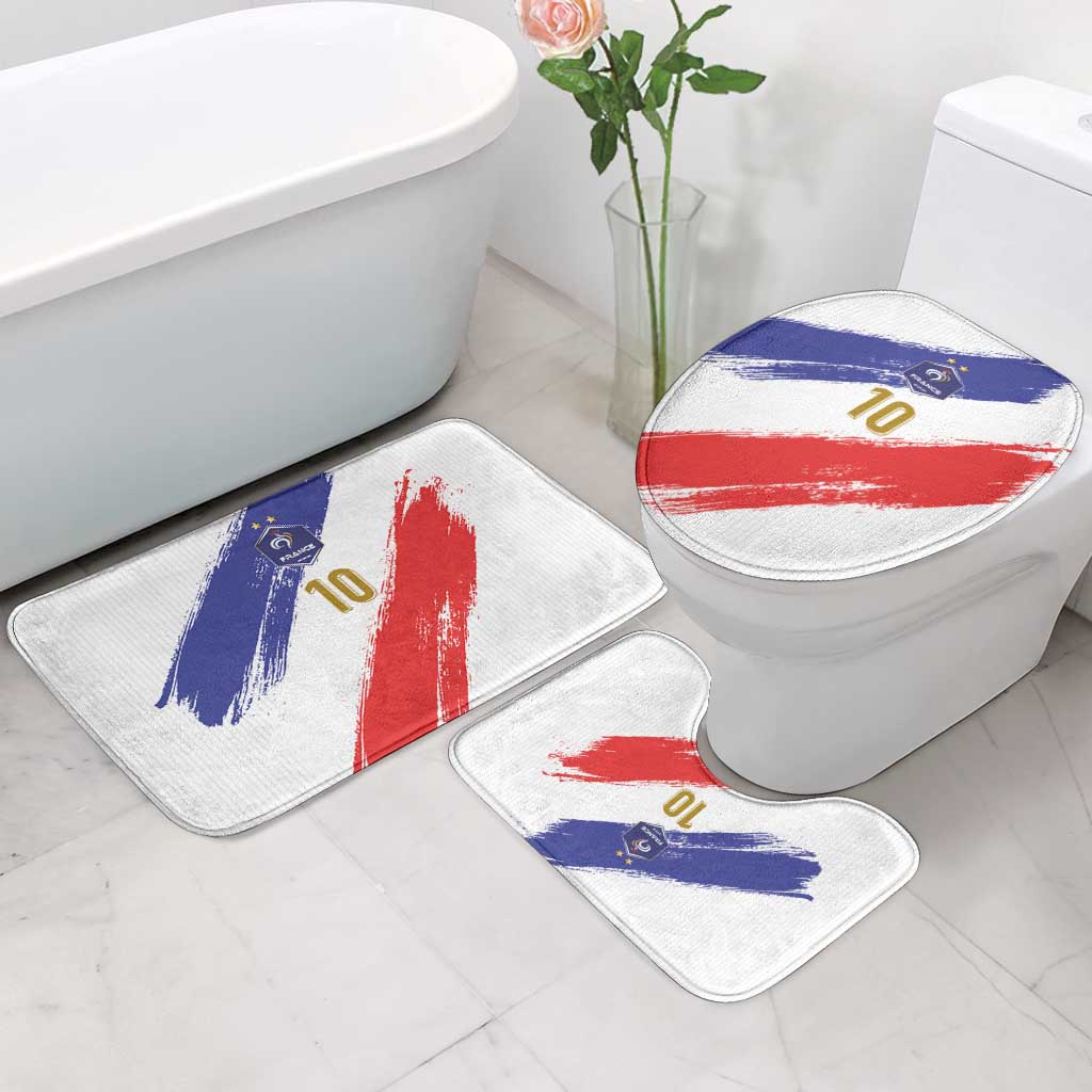 Custom France Foorball Bathroom Set Les Bleus Tricolor Brush Style - Wonder Print Shop
