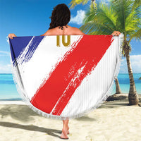 Custom France Foorball Beach Blanket Les Bleus Tricolor Brush Style - Wonder Print Shop
