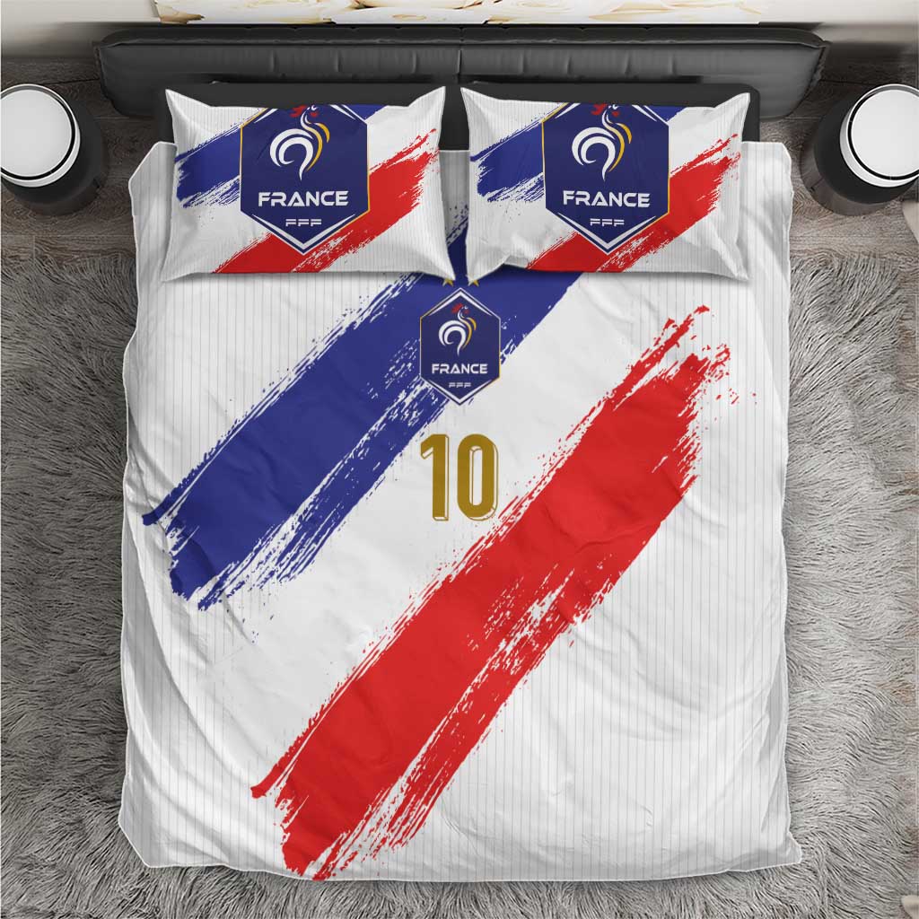 Custom France Foorball Bedding Set Les Bleus Tricolor Brush Style - Wonder Print Shop