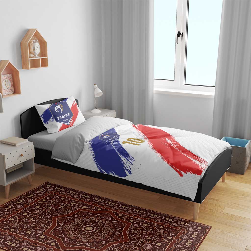 Custom France Foorball Bedding Set Les Bleus Tricolor Brush Style - Wonder Print Shop