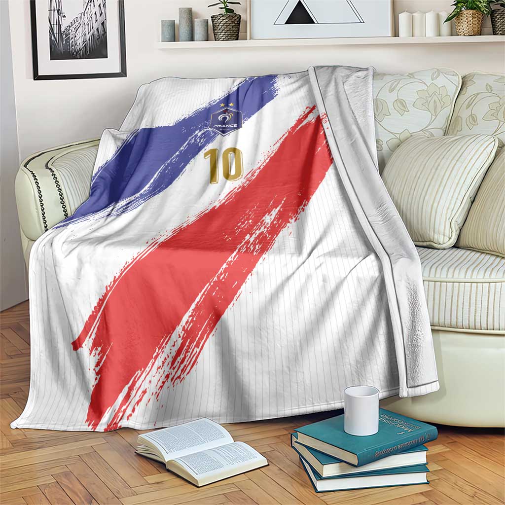 Custom France Foorball Blanket Les Bleus Tricolor Brush Style - Wonder Print Shop