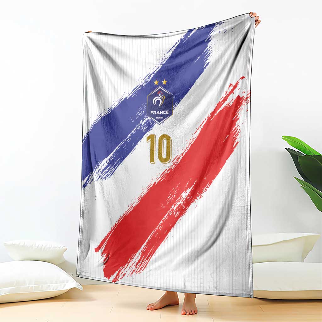 Custom France Foorball Blanket Les Bleus Tricolor Brush Style - Wonder Print Shop