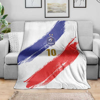 Custom France Foorball Blanket Les Bleus Tricolor Brush Style - Wonder Print Shop