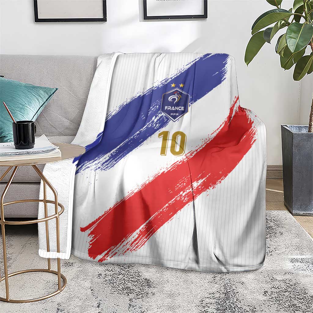 Custom France Foorball Blanket Les Bleus Tricolor Brush Style - Wonder Print Shop