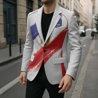 Custom France Foorball Blazer Les Bleus Tricolor Brush Style - Wonder Print Shop