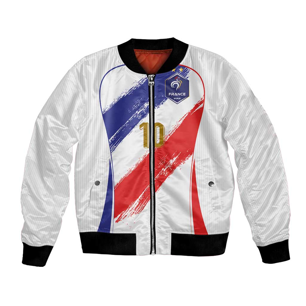 Custom France Foorball Bomber Jacket Les Bleus Tricolor Brush Style - Wonder Print Shop