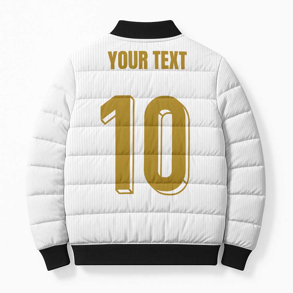 Custom France Foorball Bomber Puffer Jacket Les Bleus Tricolor Brush Style - Wonder Print Shop