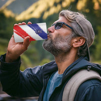 Custom France Foorball 4 in 1 Can Cooler Tumbler Les Bleus Tricolor Brush Style - Wonder Print Shop
