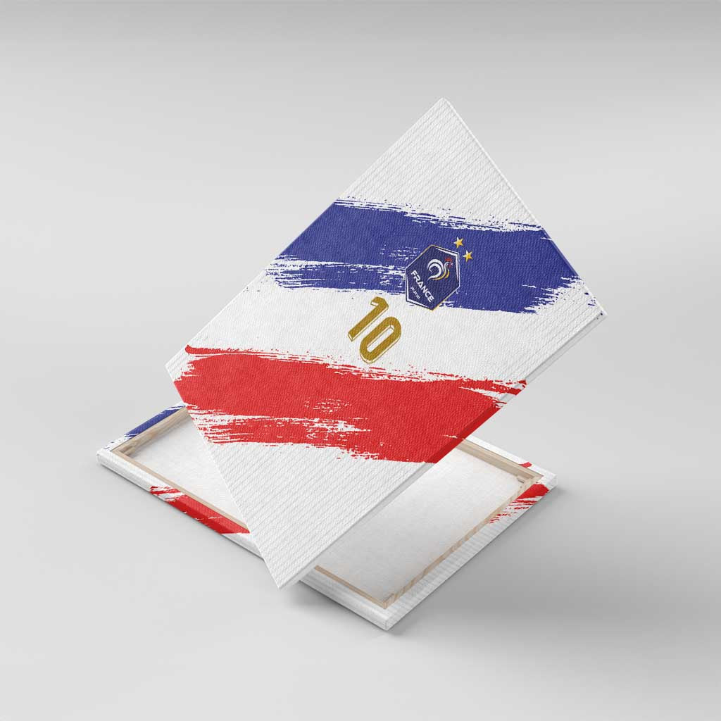 Custom France Foorball Canvas Wall Art Les Bleus Tricolor Brush Style - Wonder Print Shop
