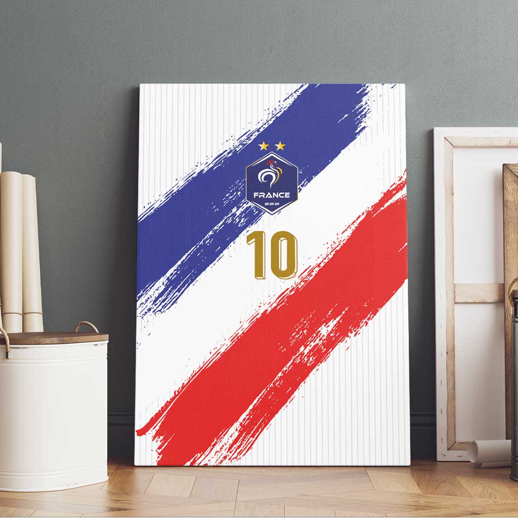 Custom France Foorball Canvas Wall Art Les Bleus Tricolor Brush Style - Wonder Print Shop