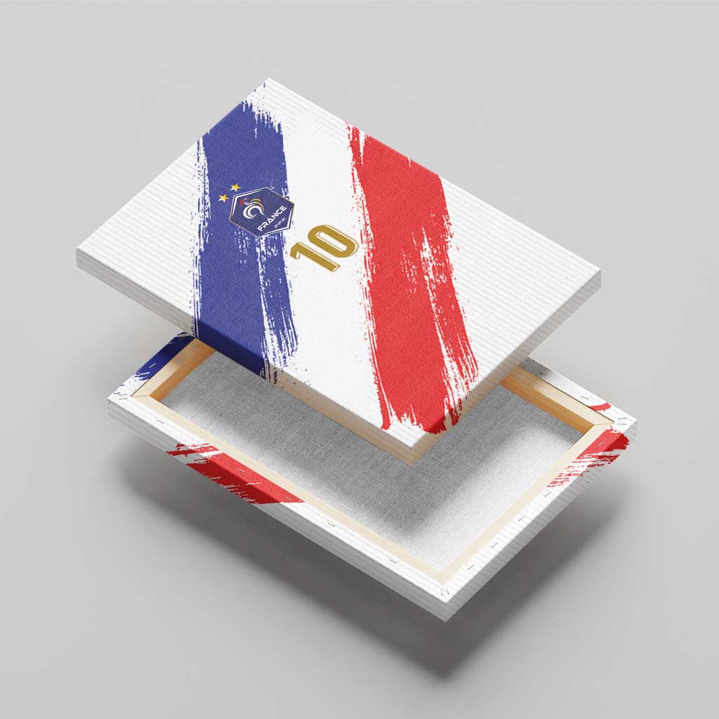 Custom France Foorball Canvas Wall Art Les Bleus Tricolor Brush Style - Wonder Print Shop