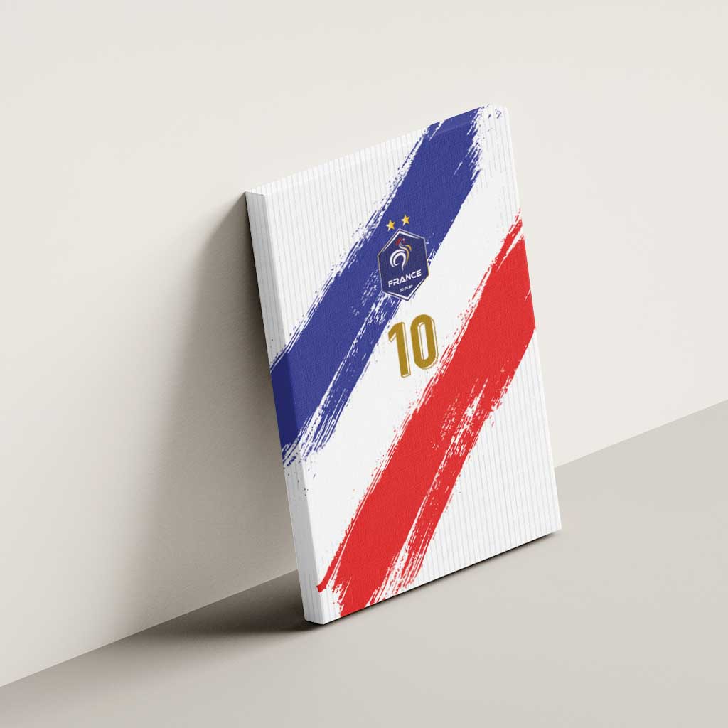 Custom France Foorball Canvas Wall Art Les Bleus Tricolor Brush Style - Wonder Print Shop