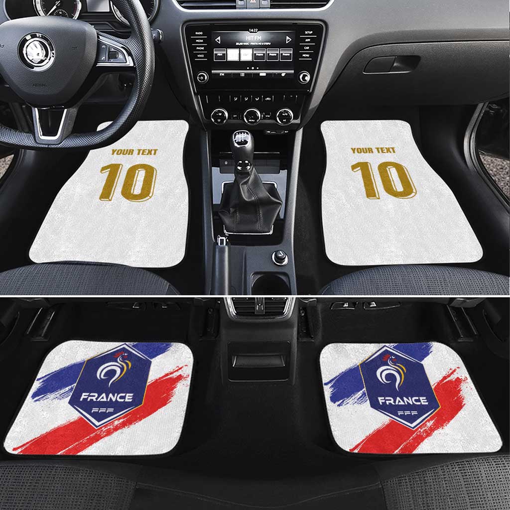 Custom France Foorball Car Mats Les Bleus Tricolor Brush Style - Wonder Print Shop