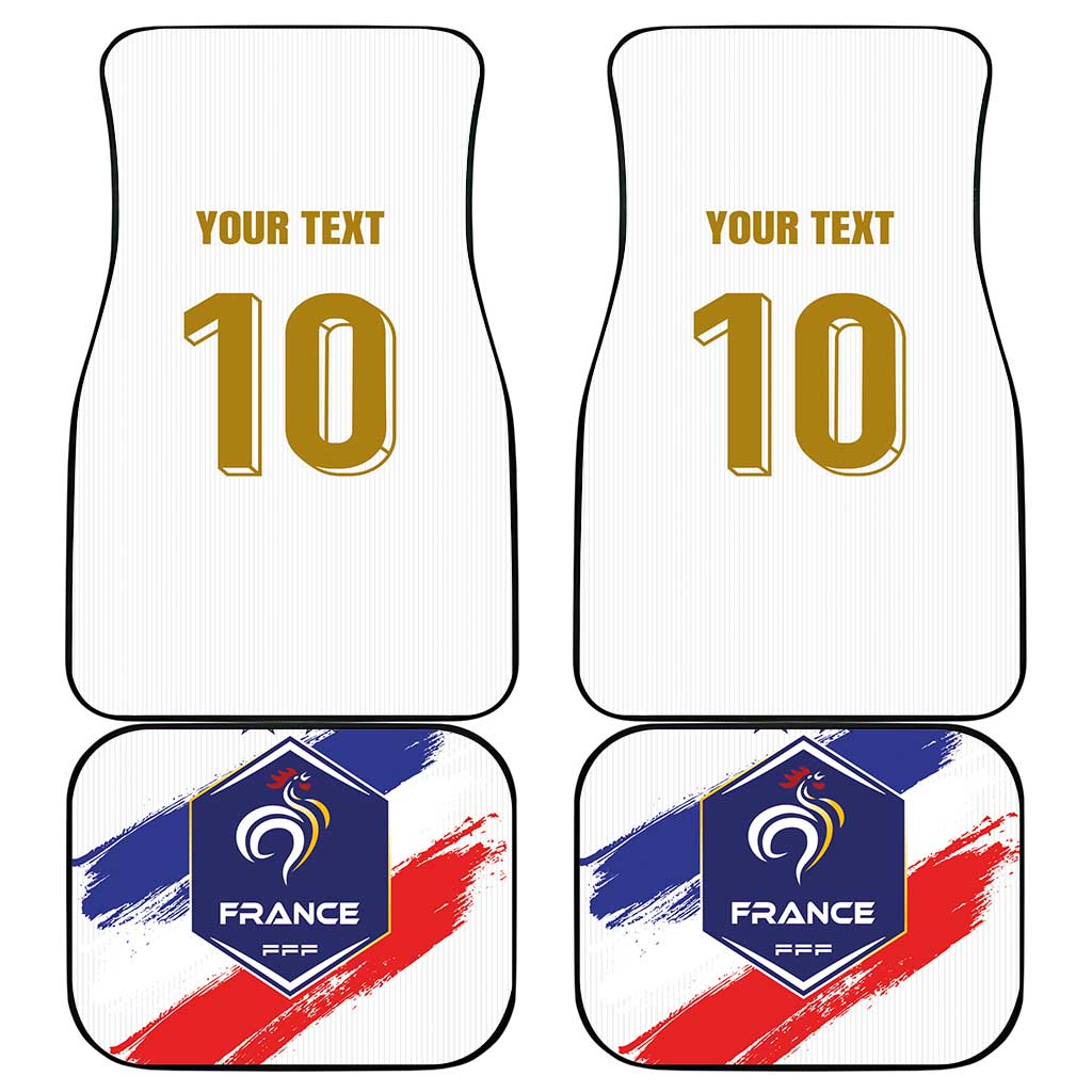 Custom France Foorball Car Mats Les Bleus Tricolor Brush Style - Wonder Print Shop