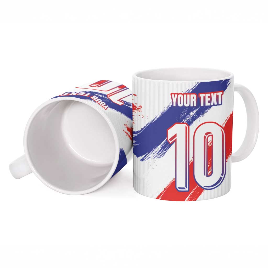 Custom France Foorball Ceramic Mug Les Bleus Tricolor Brush Style - Wonder Print Shop