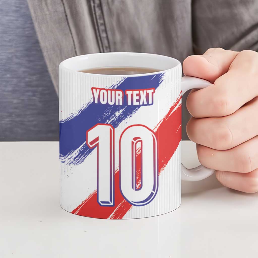 Custom France Foorball Ceramic Mug Les Bleus Tricolor Brush Style - Wonder Print Shop