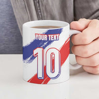 Custom France Foorball Ceramic Mug Les Bleus Tricolor Brush Style - Wonder Print Shop