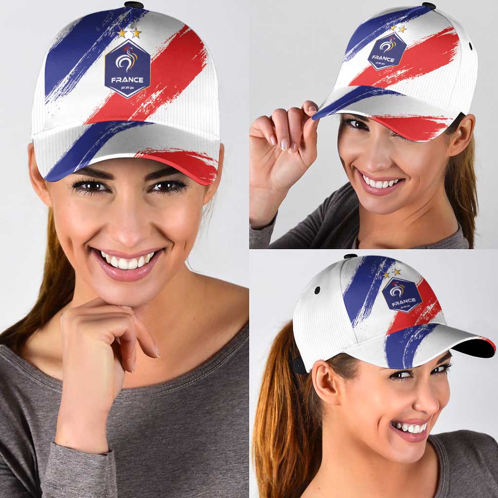 France Foorball Classic Cap Les Bleus Tricolor Brush Style - Wonder Print Shop