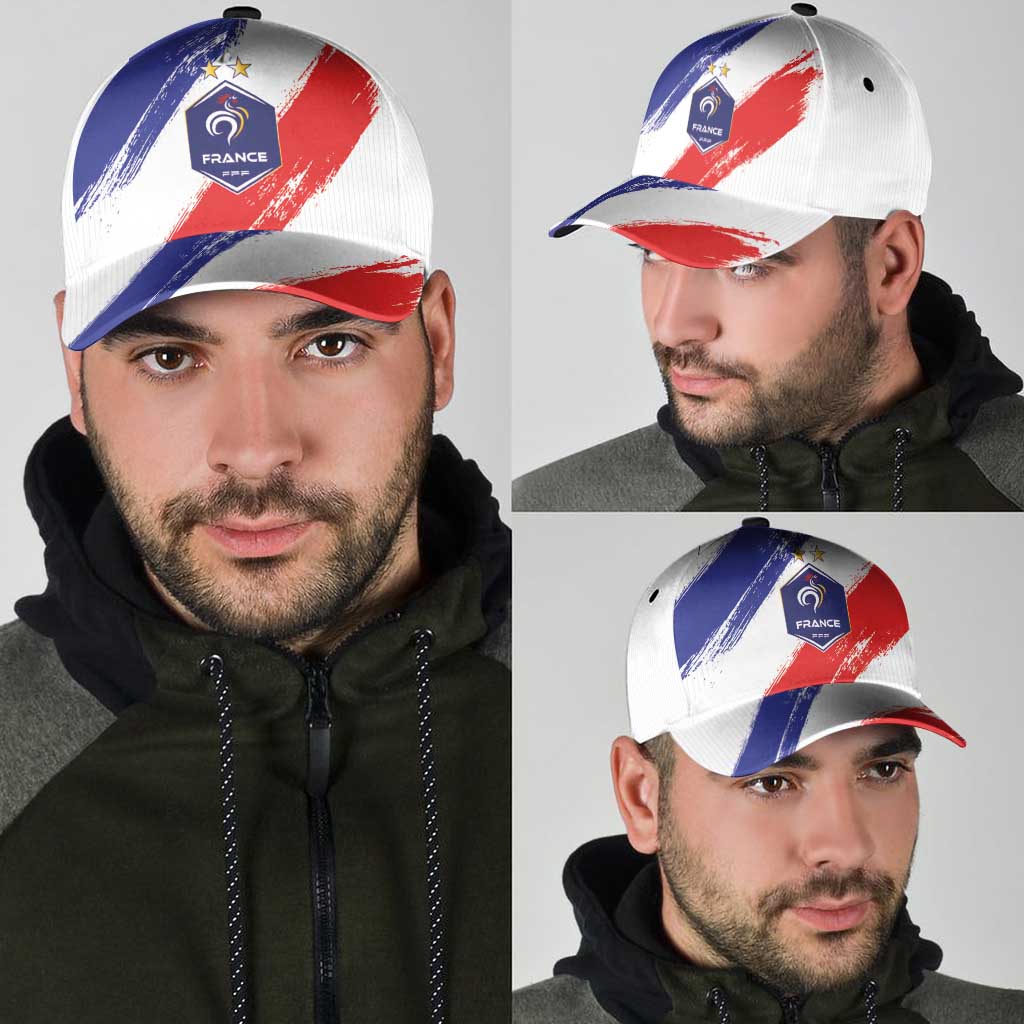 France Foorball Classic Cap Les Bleus Tricolor Brush Style - Wonder Print Shop