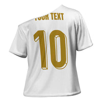 Custom France Foorball Cross Shoulder Shirt Les Bleus Tricolor Brush Style - Wonder Print Shop