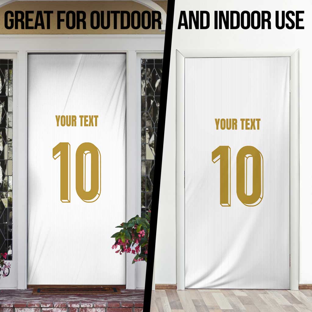 Custom France Foorball Door Cover Les Bleus Tricolor Brush Style - Wonder Print Shop