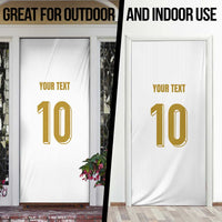 Custom France Foorball Door Cover Les Bleus Tricolor Brush Style - Wonder Print Shop