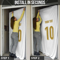 Custom France Foorball Door Cover Les Bleus Tricolor Brush Style - Wonder Print Shop