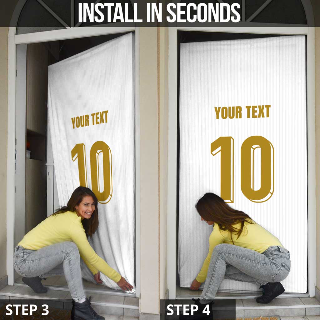 Custom France Foorball Door Cover Les Bleus Tricolor Brush Style - Wonder Print Shop