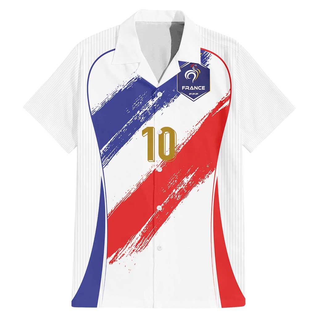 Custom France Foorball Family Matching Mermaid Dress and Hawaiian Shirt Les Bleus Tricolor Brush Style - Wonder Print Shop