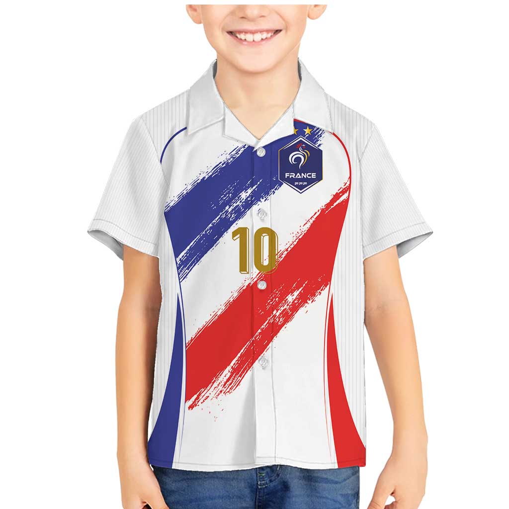 Custom France Foorball Family Matching Mermaid Dress and Hawaiian Shirt Les Bleus Tricolor Brush Style - Wonder Print Shop