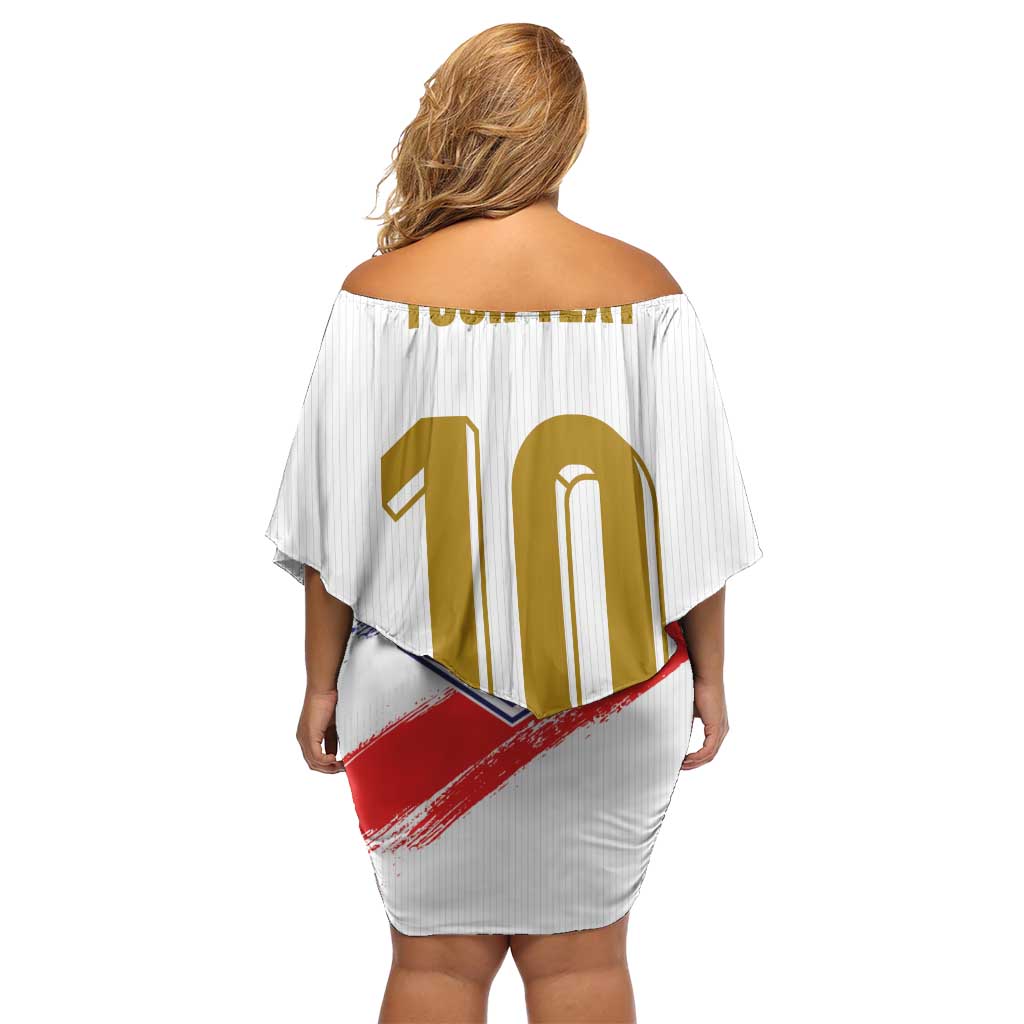 Custom France Foorball Family Matching Off Shoulder Short Dress and Hawaiian Shirt Les Bleus Tricolor Brush Style - Wonder Print Shop