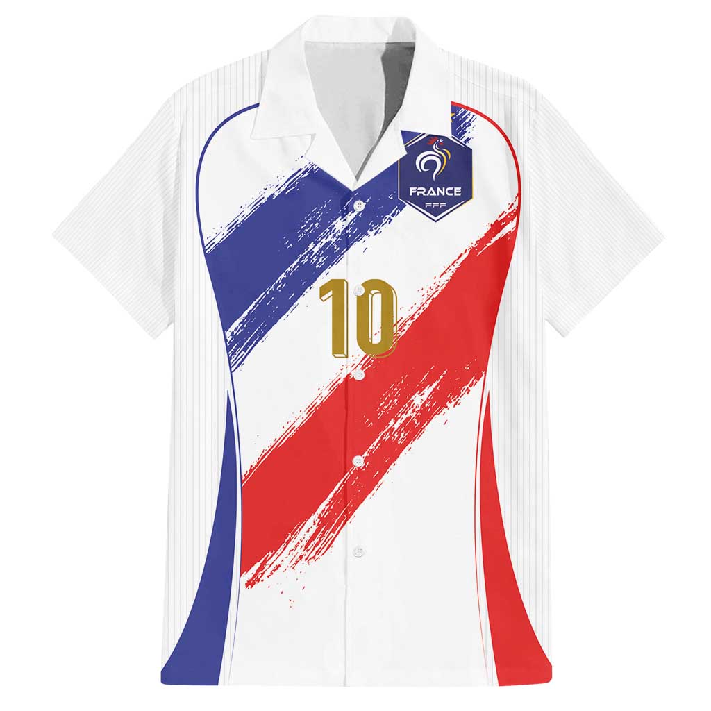 Custom France Foorball Family Matching Summer Maxi Dress and Hawaiian Shirt Les Bleus Tricolor Brush Style - Wonder Print Shop