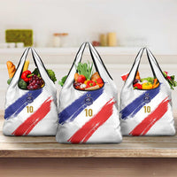 Custom France Foorball Grocery Bag Les Bleus Tricolor Brush Style - Wonder Print Shop